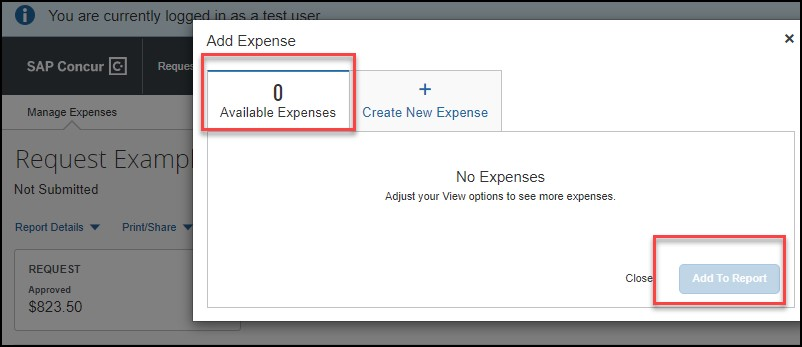 screenshot showing Add Expense window