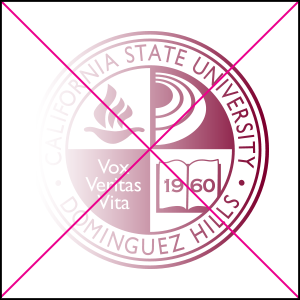 university seal misuse. Do not use gradients, overlays, or other color effects.