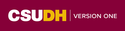 CSUDH endorsed logo one line white and yellow text on burgundy background
