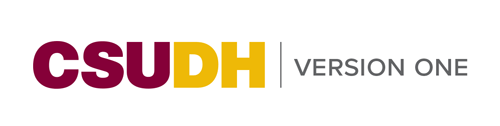 CSUDH endorsed logo one line colored text on white background
