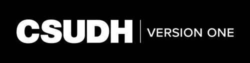 CSUDH endorsed logo one line white text on black background