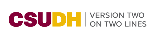 CSUDH endorsed logo two lines horizontal colored text on white background