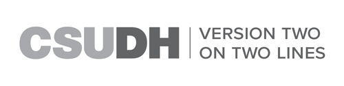 CSUDH endorsed logo two lines horizontal grayscale text on white background