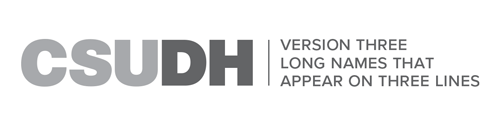CSUDH endorsed logo three lines horizontal grayscale text on white background