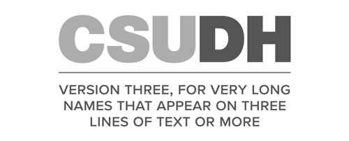 CSUDH endorsed logo stacked centered three lines grayscale text on white background