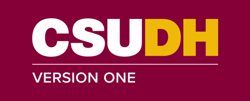 CSUDH endorsed logo stacked left aligned 1 line white and yellow text on burgundy background