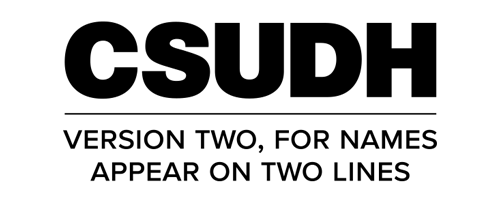 CSUDH endorsed logo stacked centered two lines black text on white background