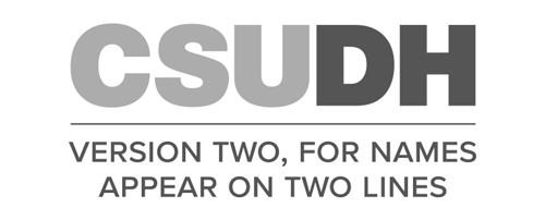 CSUDH endorsed logo stacked centered two lines grayscale text on white background