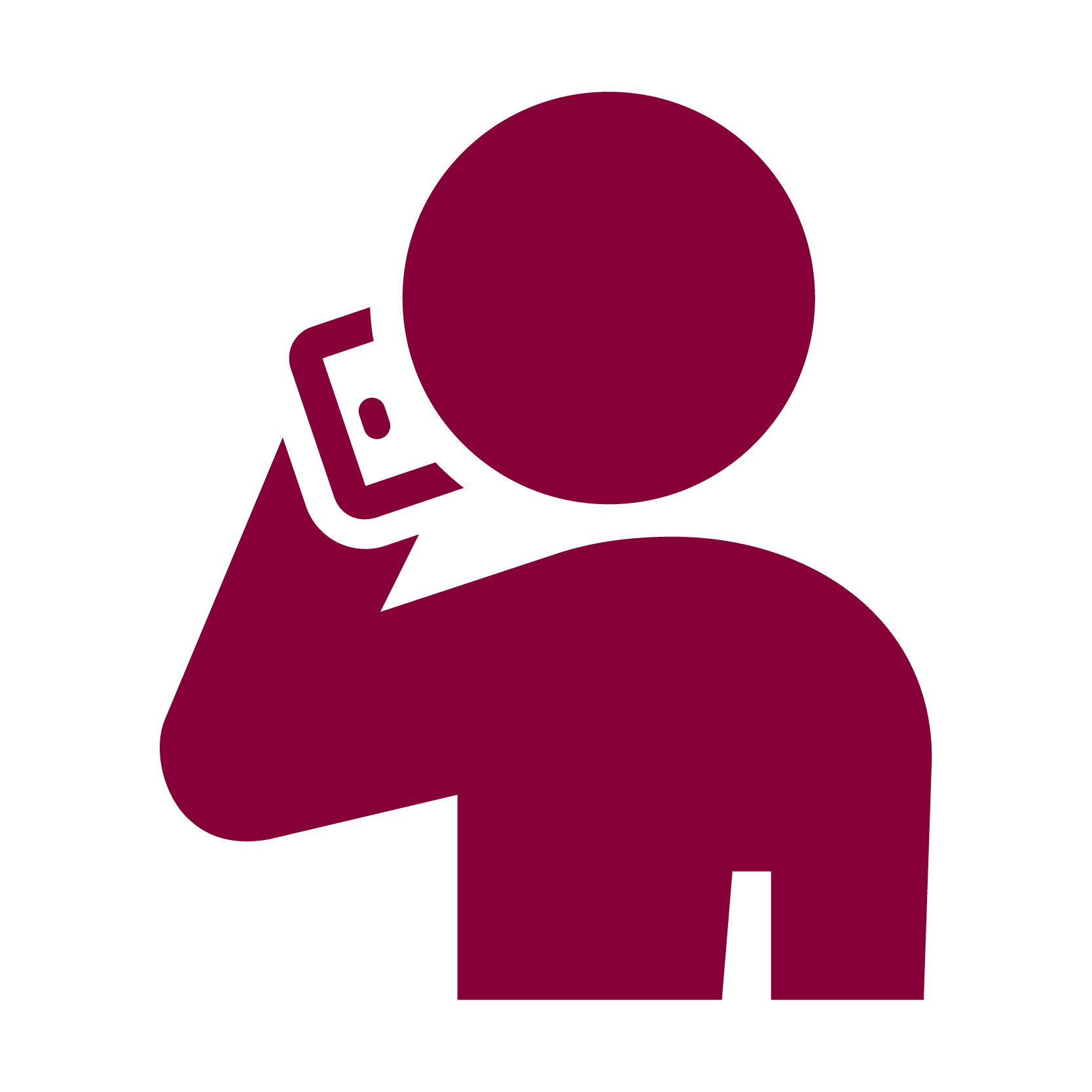 Icon of person on phone