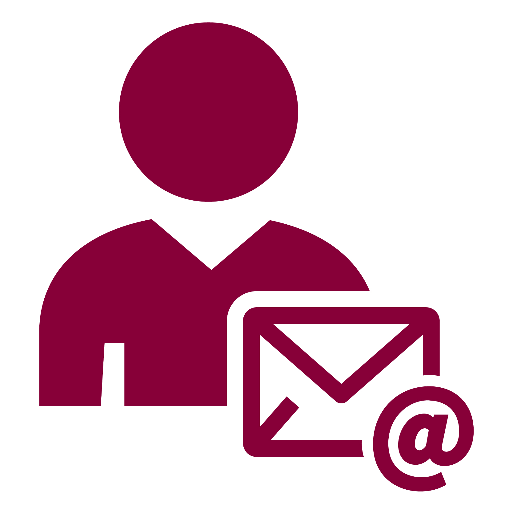 Icon of person and email