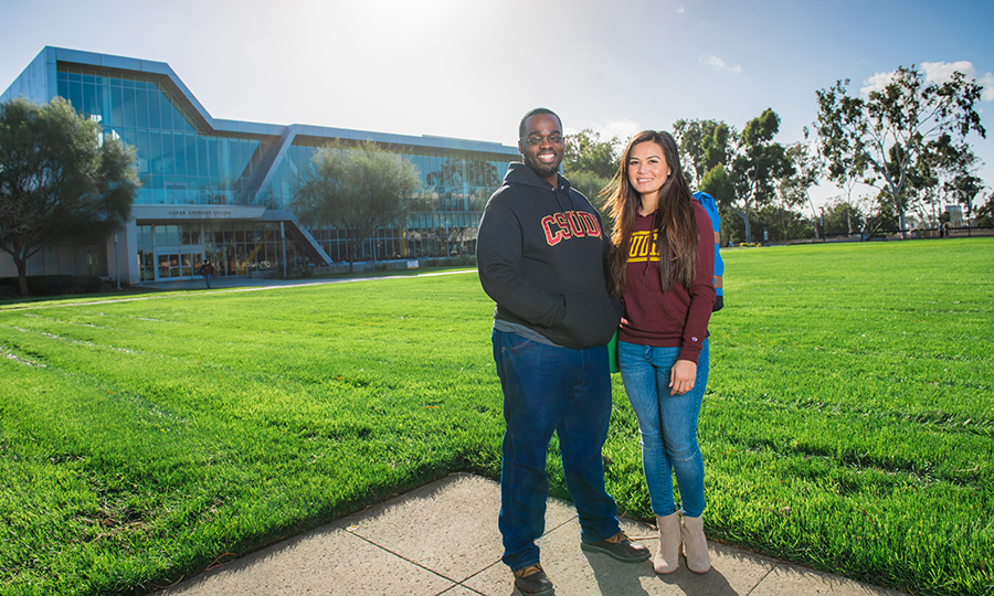 Students on CSUDH campus