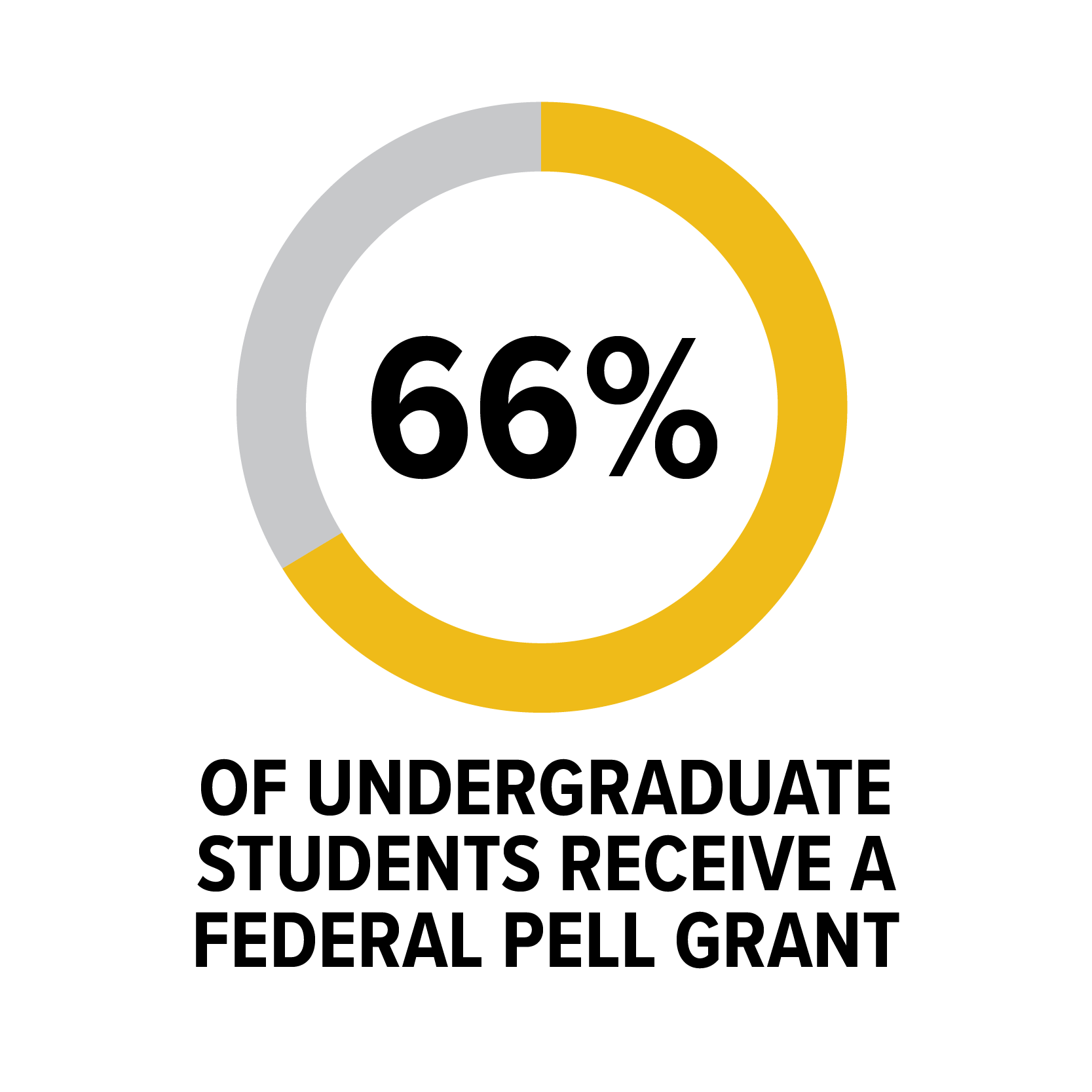 66 percent of undergraduate students receive a pell grant