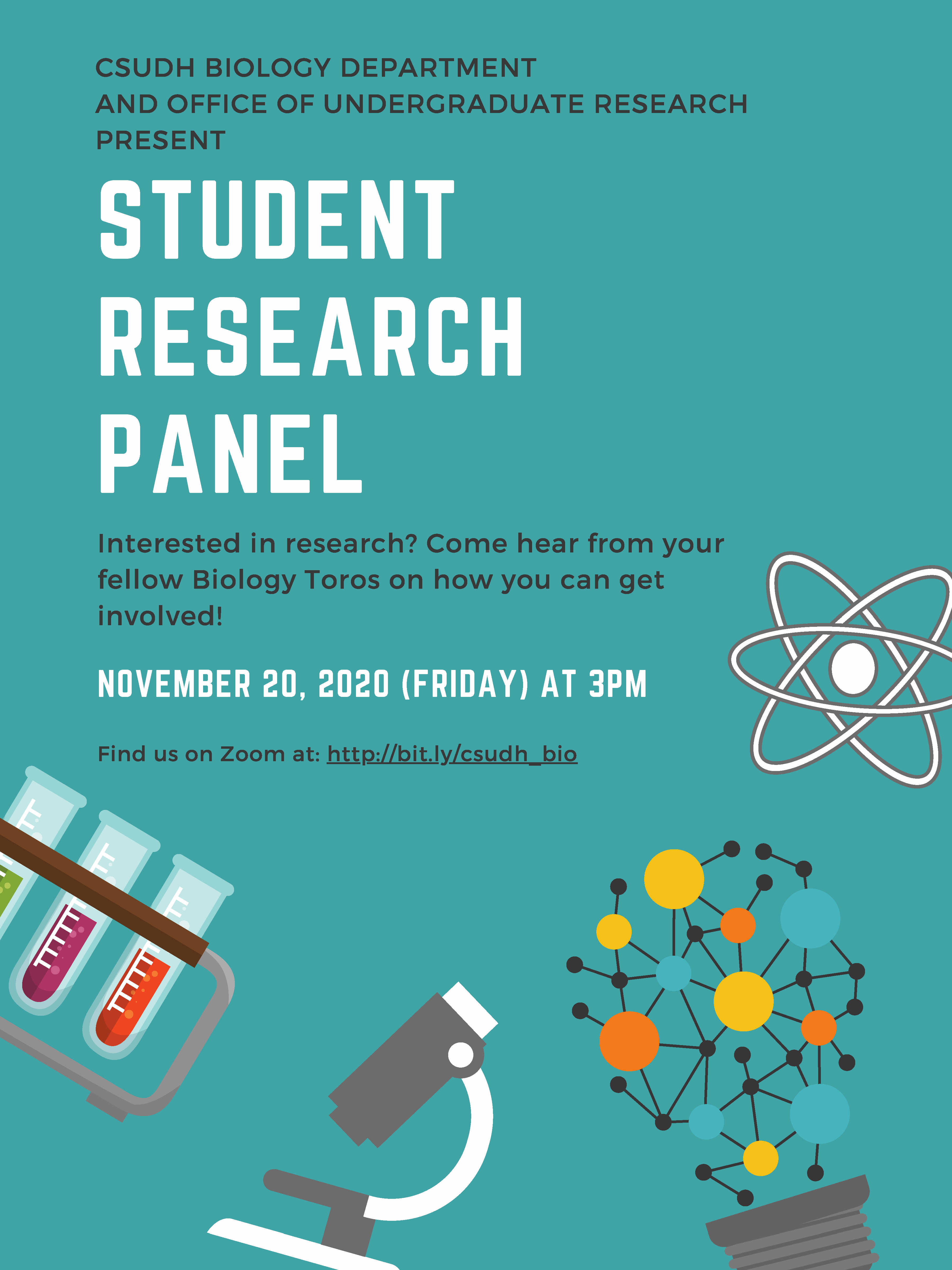 CSUDH Biology Student Research Panel Flyer