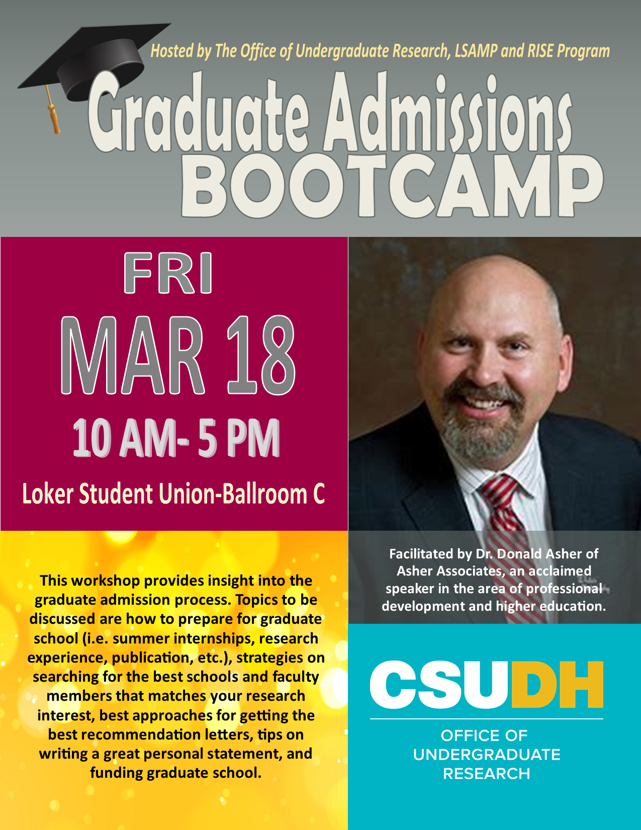 Graduate Admissions Bootcamp Flyer 