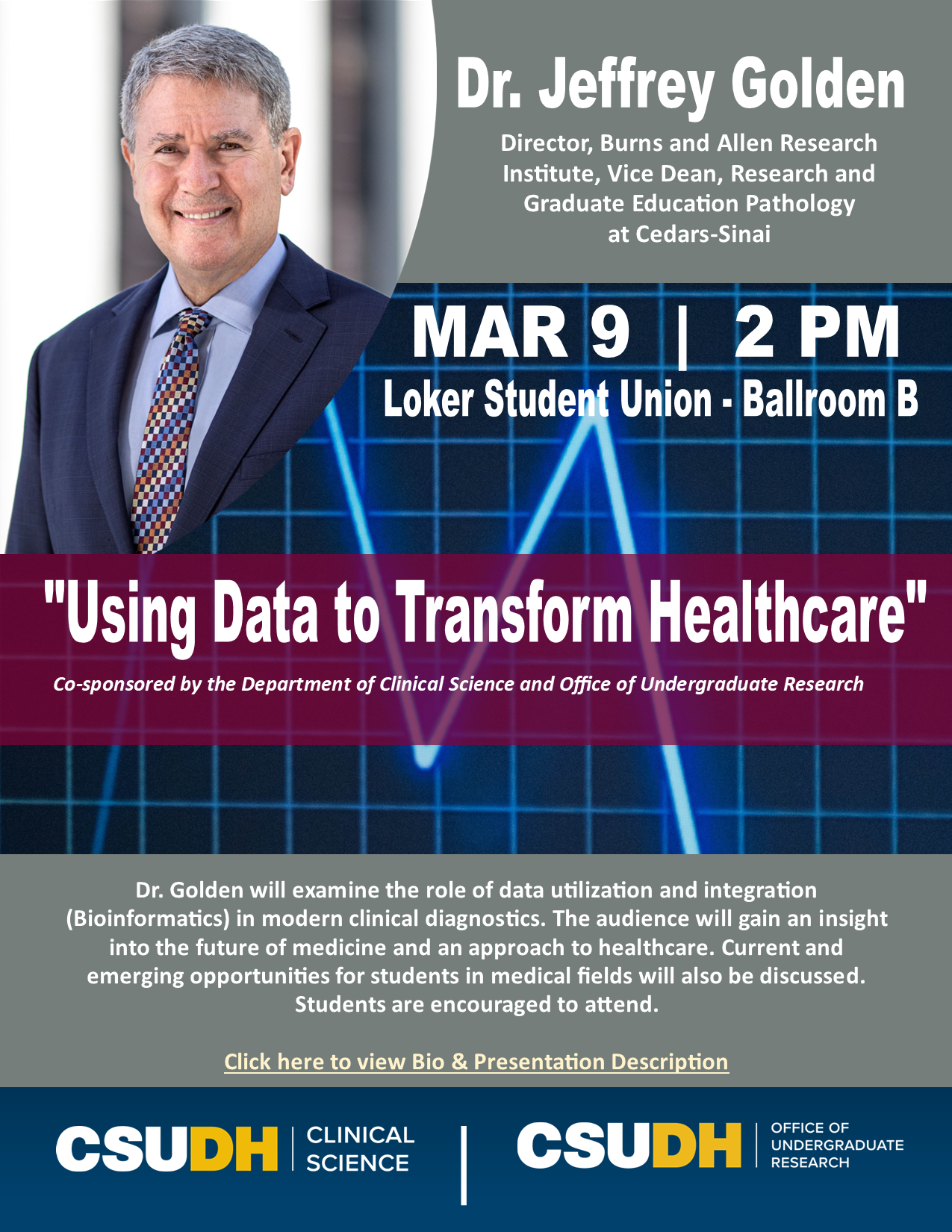 Jeffrey Golden-Using Data to Transform Healthcare 3-9-22 Flyer
