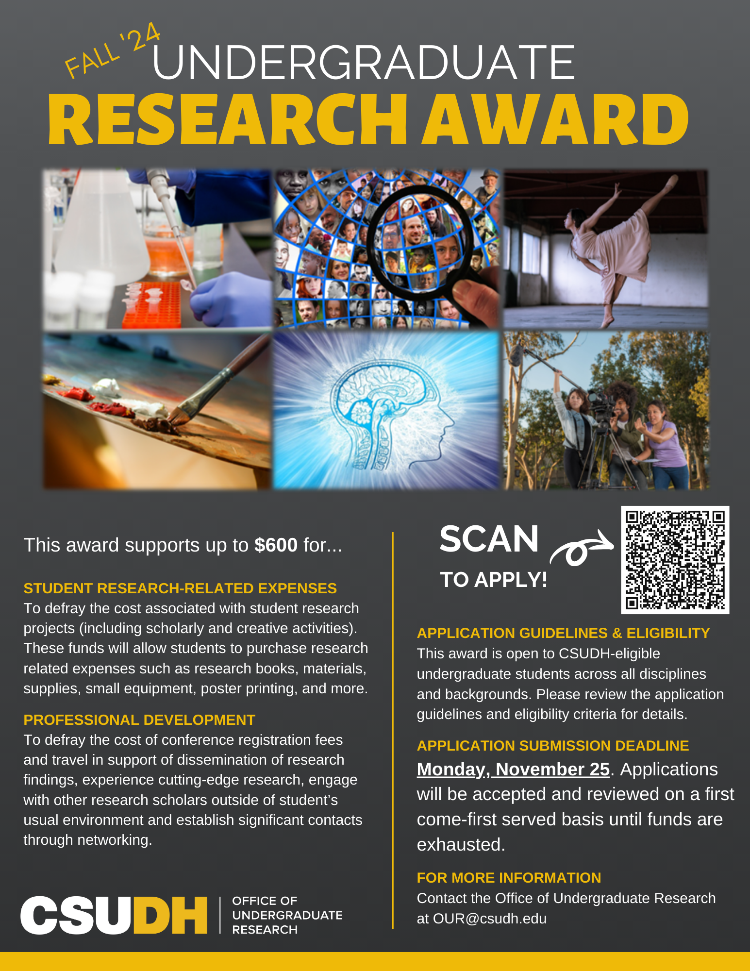 Fall '24 Undergraduate Research Award Flyer